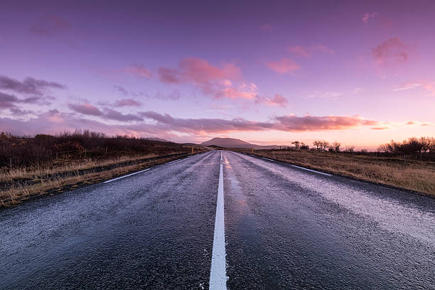 empty road leading into the distance
